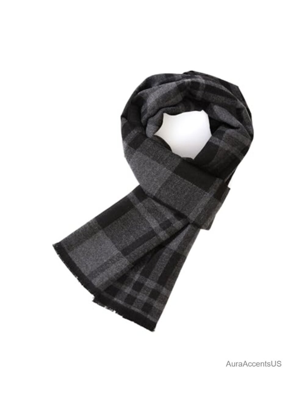 Men's Winter Scarf Soft Warm Lightweight Long Plaid Scarf Wrap
